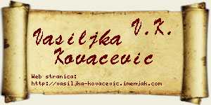 Vasiljka Kovačević vizit kartica